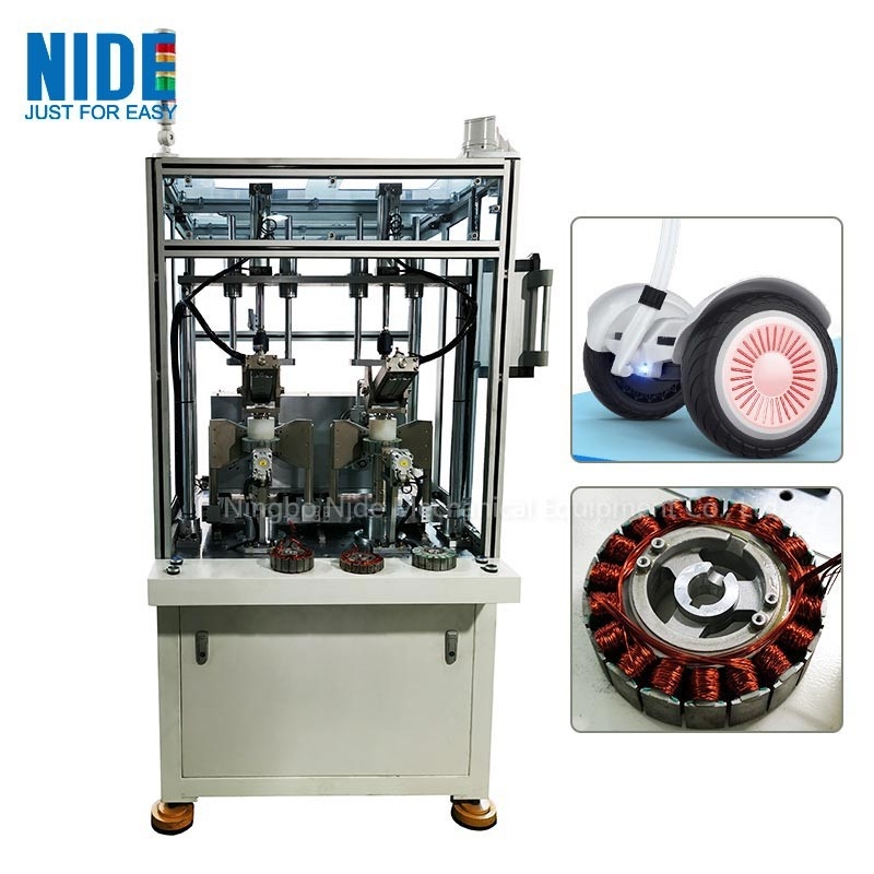 2 stations Wheel Hub Motor Stator Winding Machine Automatische zelfbalans scooter