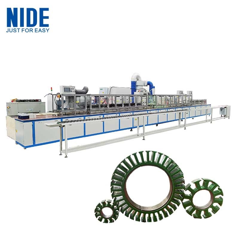 Elektrostatische poedercoating automatische lijn voor borstelloze motor stator kern isolatie